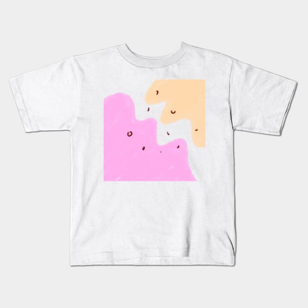 Pink orange yellow abstract watercolor art Kids T-Shirt by Artistic_st